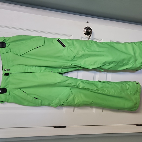 RIDE Snowboard Cargo Snow Ski Pants - Florescent Green - Juniors 11/12 - Picture 1 of 15